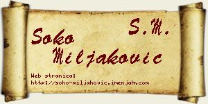 Soko Miljaković vizit kartica